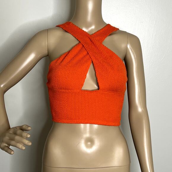 Urban Outfitters Orange Cross Cutout Crop Top - Picture 8 of 8
